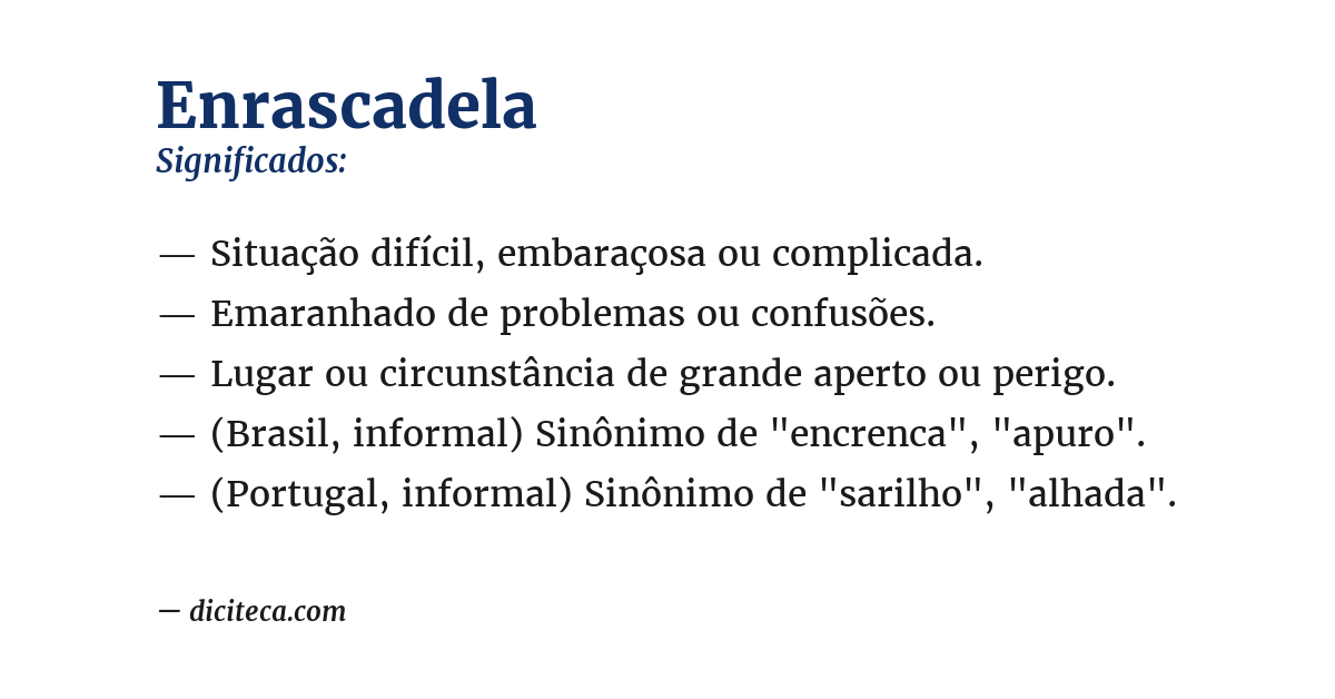 Significado de enrascadela