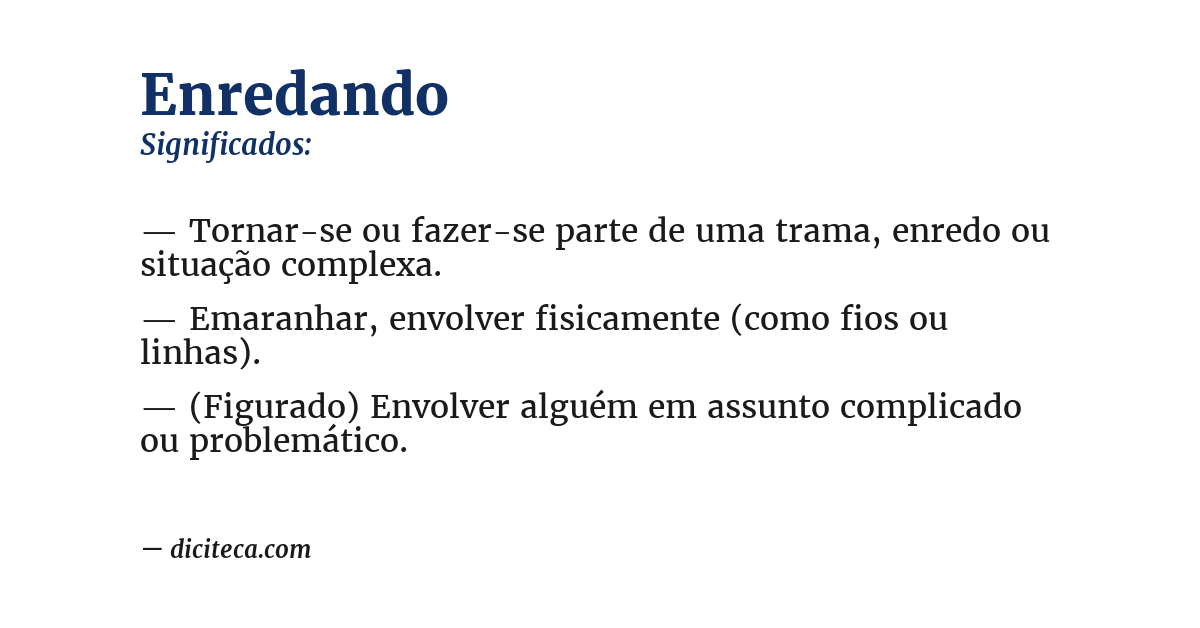 Significado de enredando