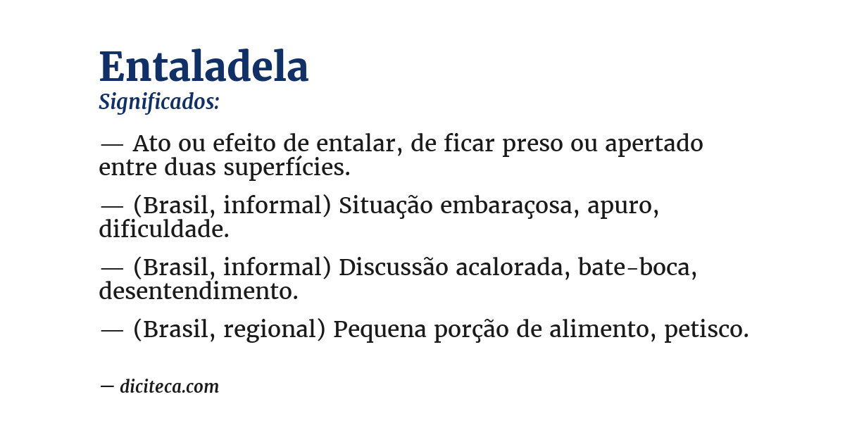Significado de entaladela