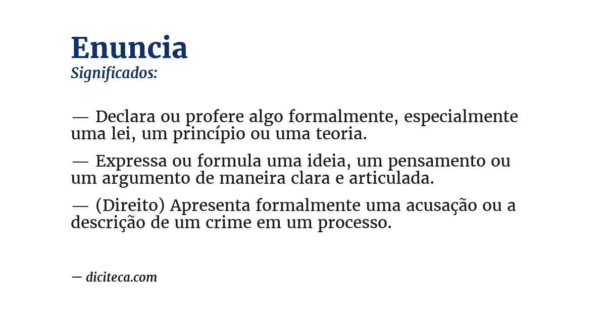 Significado de enuncia