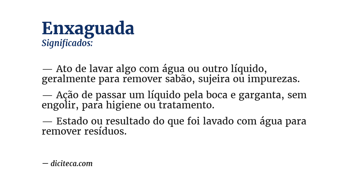 Significado de enxaguada