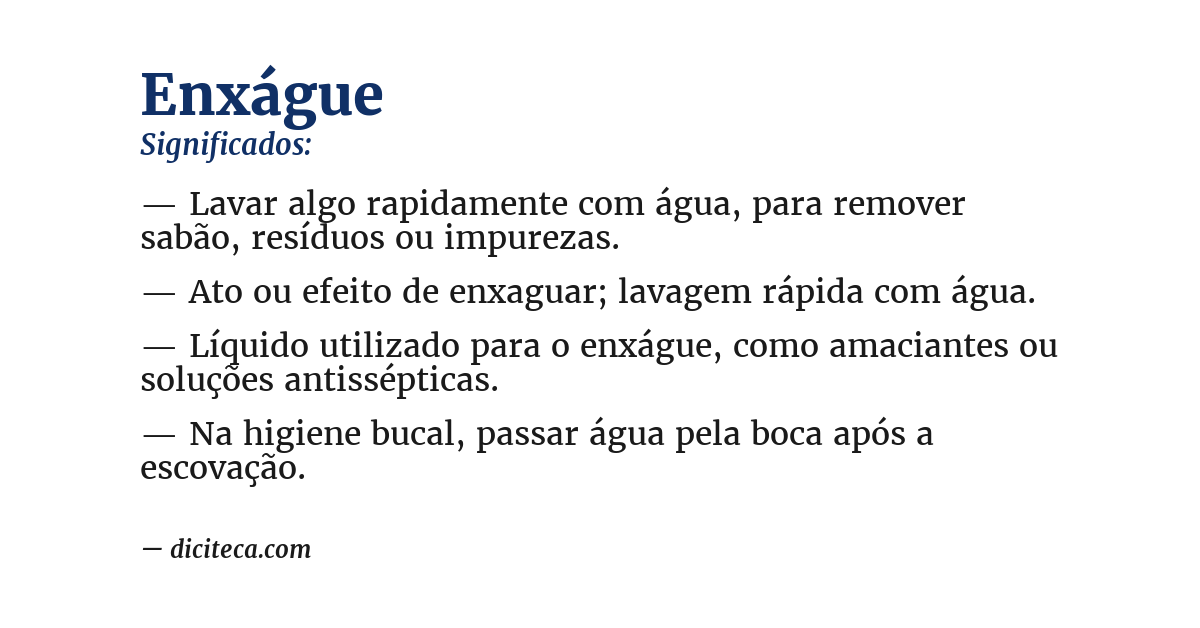 Significado de enxágue