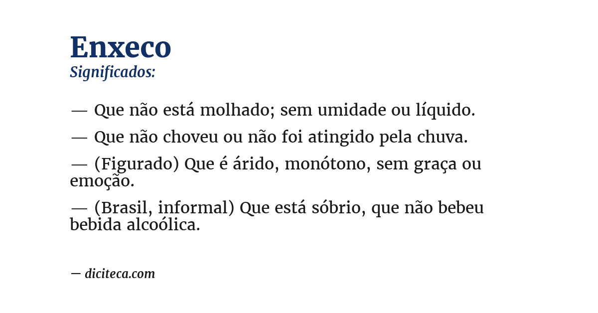 Significado de enxeco