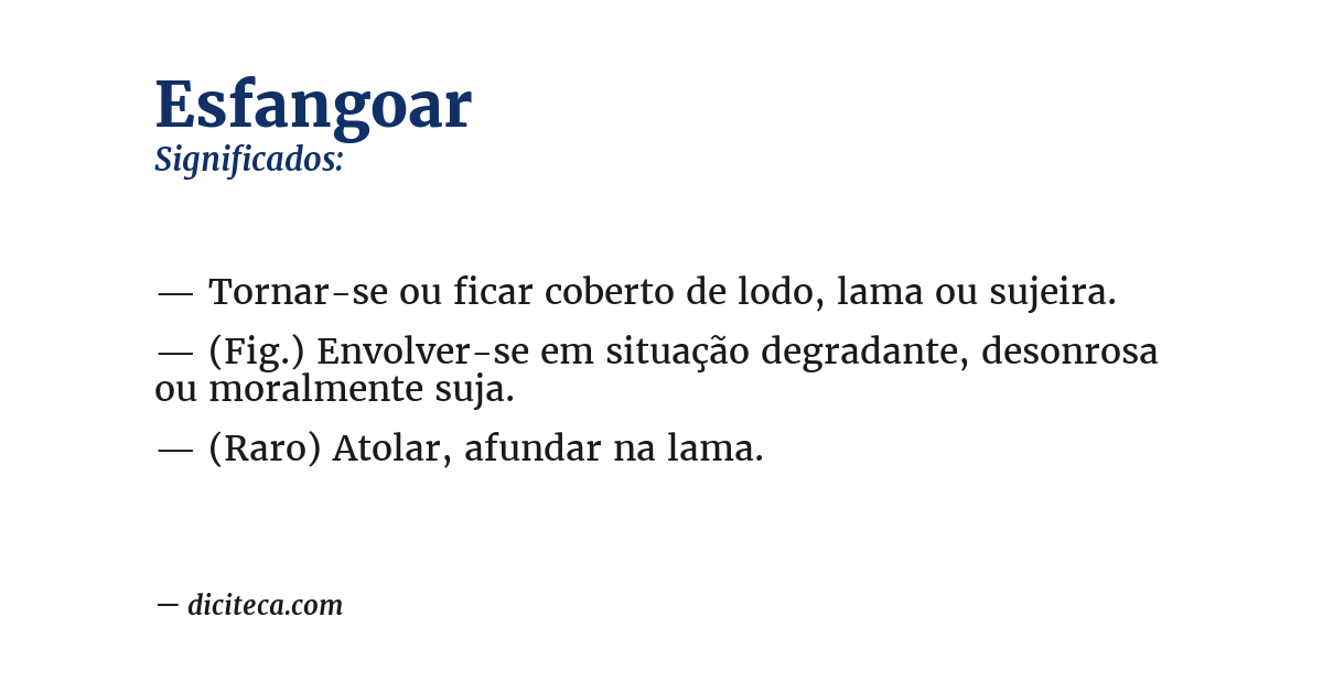 Significado de esfangoar