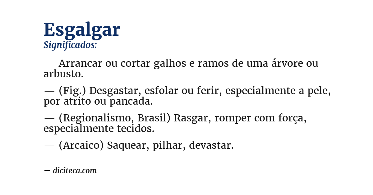Significado de esgalgar