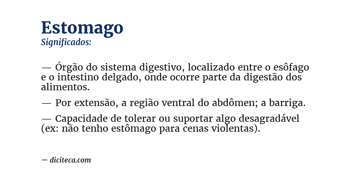 Significado de estomago