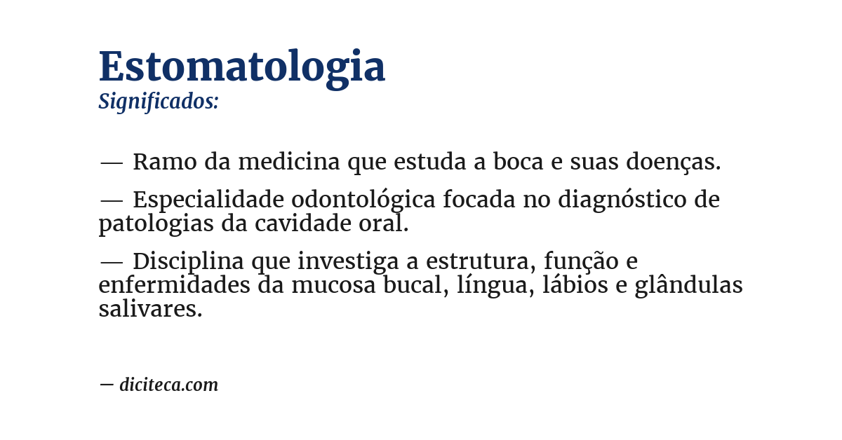 Significado de estomatologia