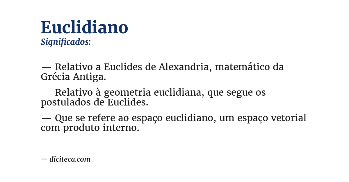 Significado de euclidiano
