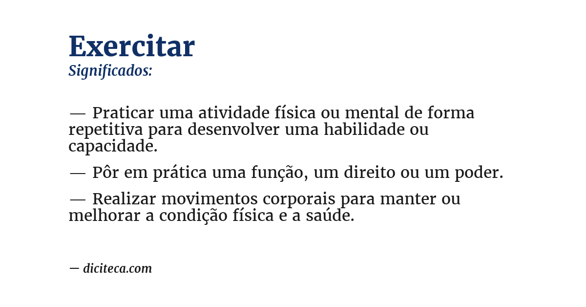 Significado de exercitar