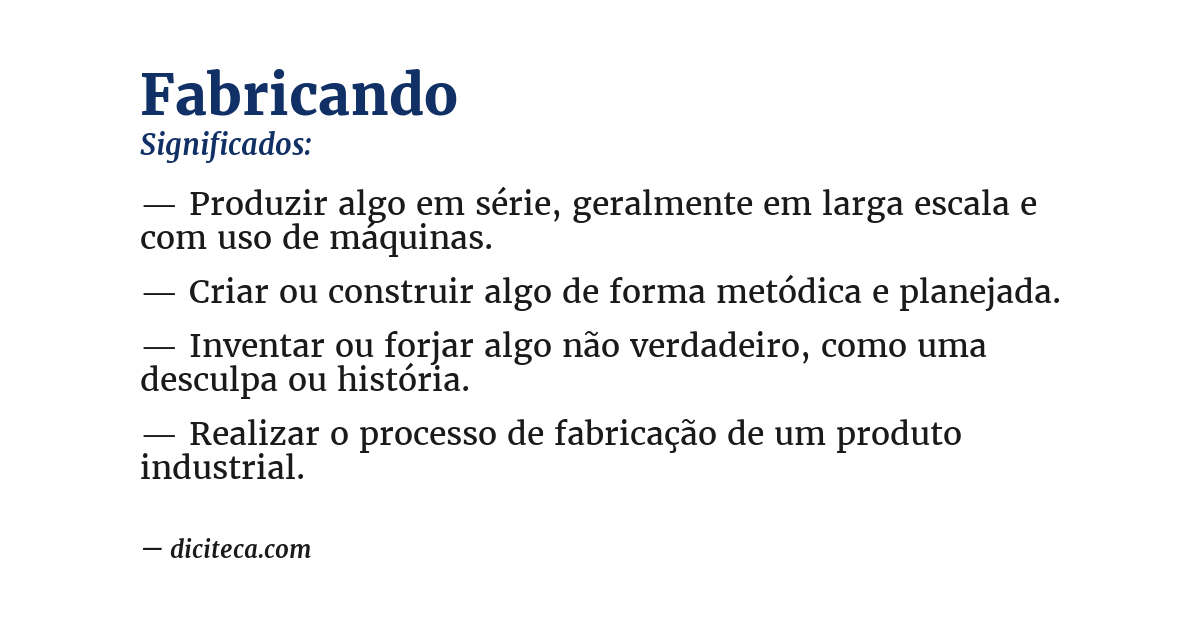 Significado de fabricando