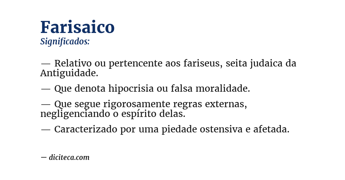 Significado de farisaico