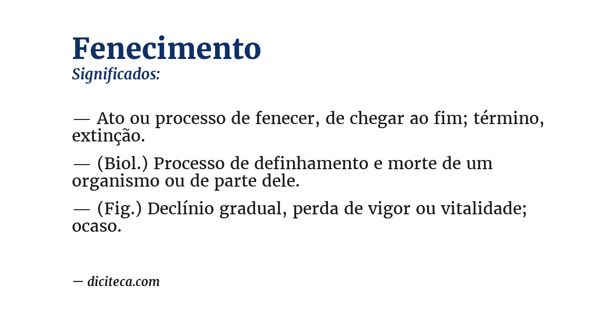 Significado de fenecimento