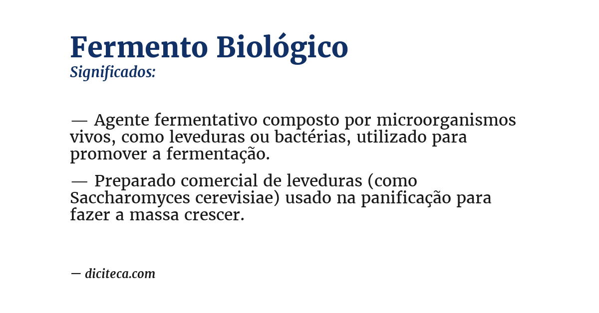 Significado de fermento biológico
