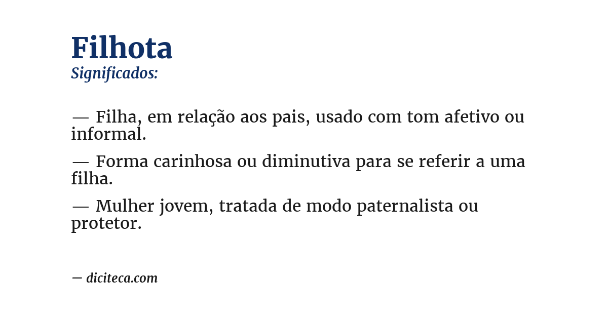 Significado de filhota
