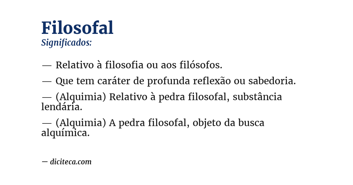 Significado de filosofal