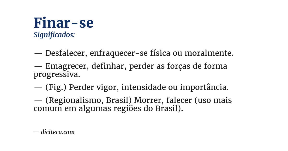 Significado de finar-se