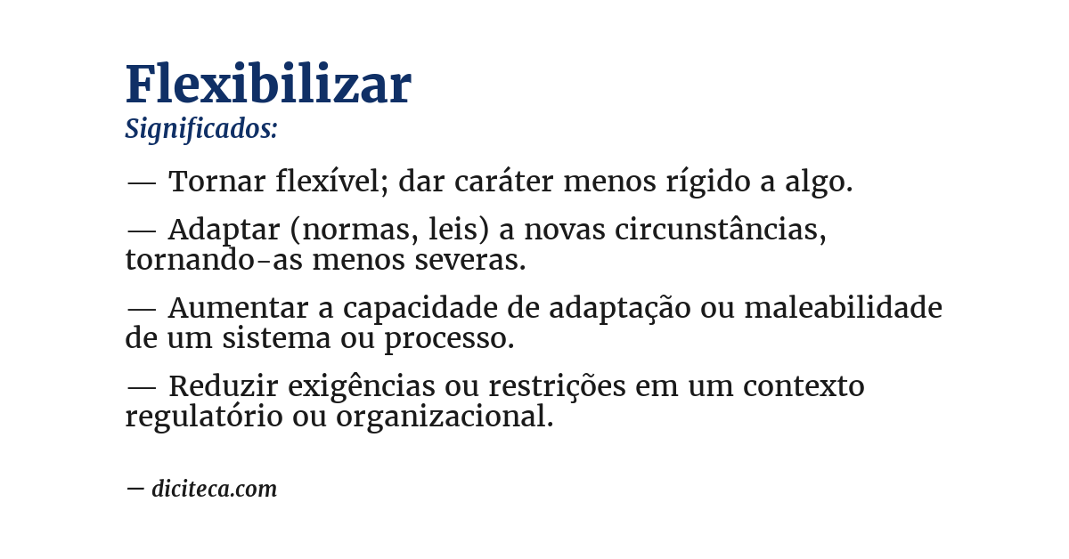 Significado de flexibilizar