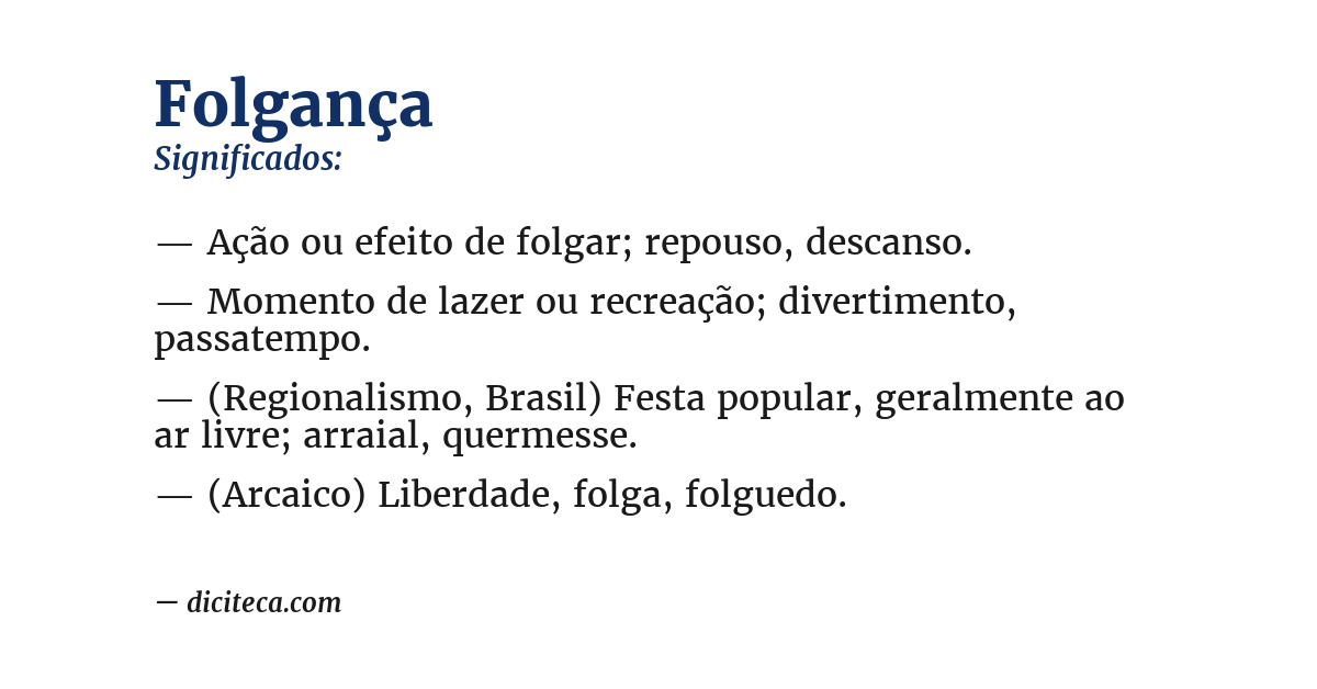 Significado de folgança