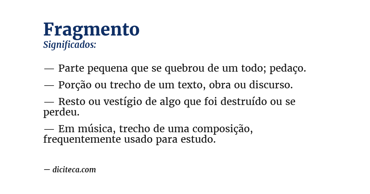 Significado de fragmento