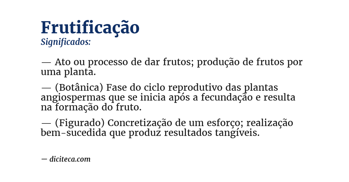 Significado de frutificação