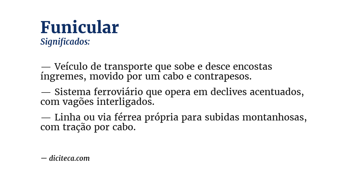 Significado de funicular
