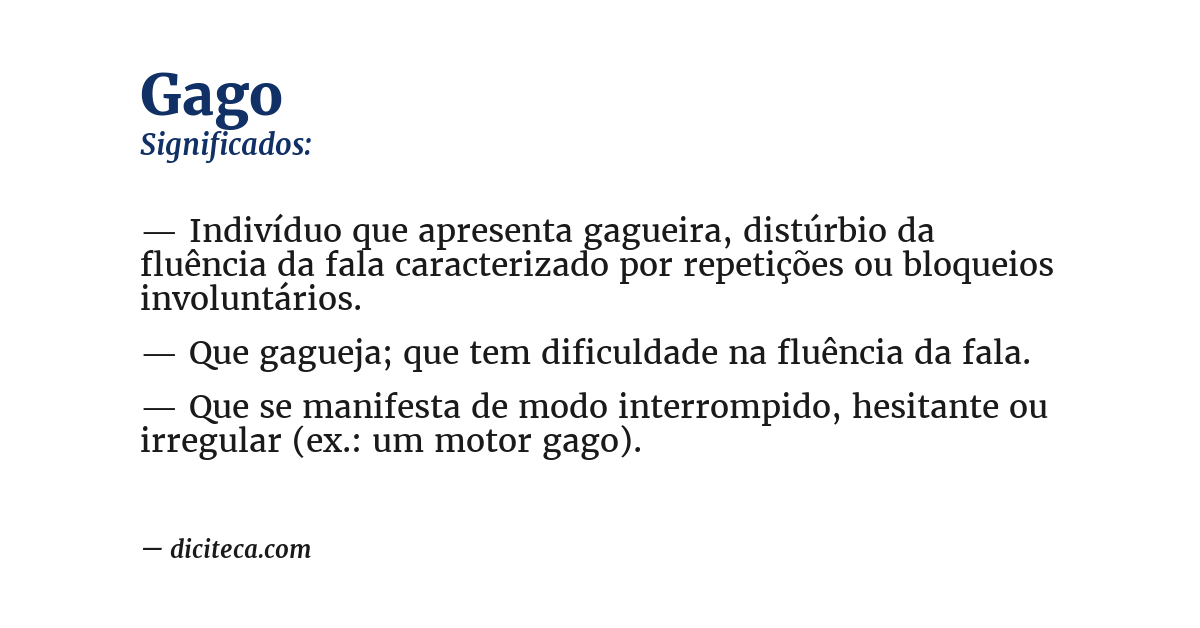 Significado de gago