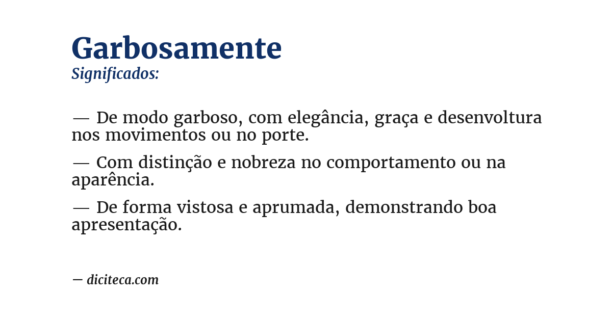 Significado de garbosamente