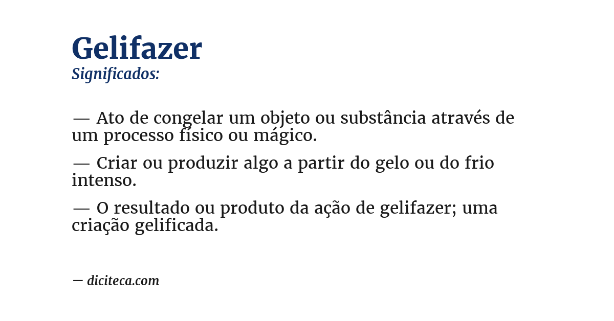 Significado de gelifazer