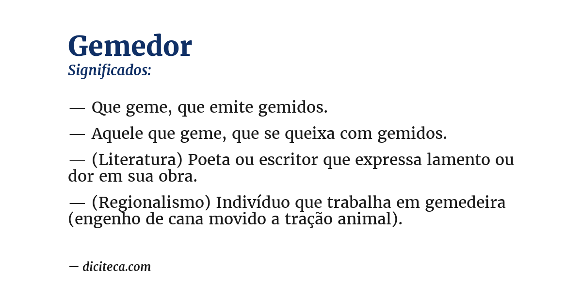 Significado de gemedor