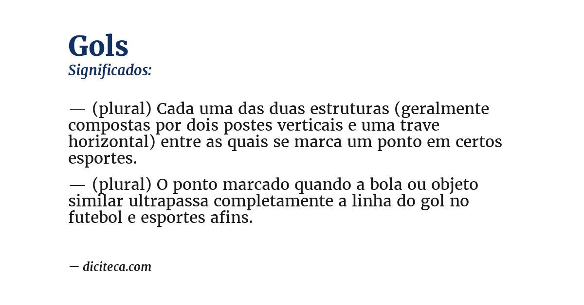 Significado de gols
