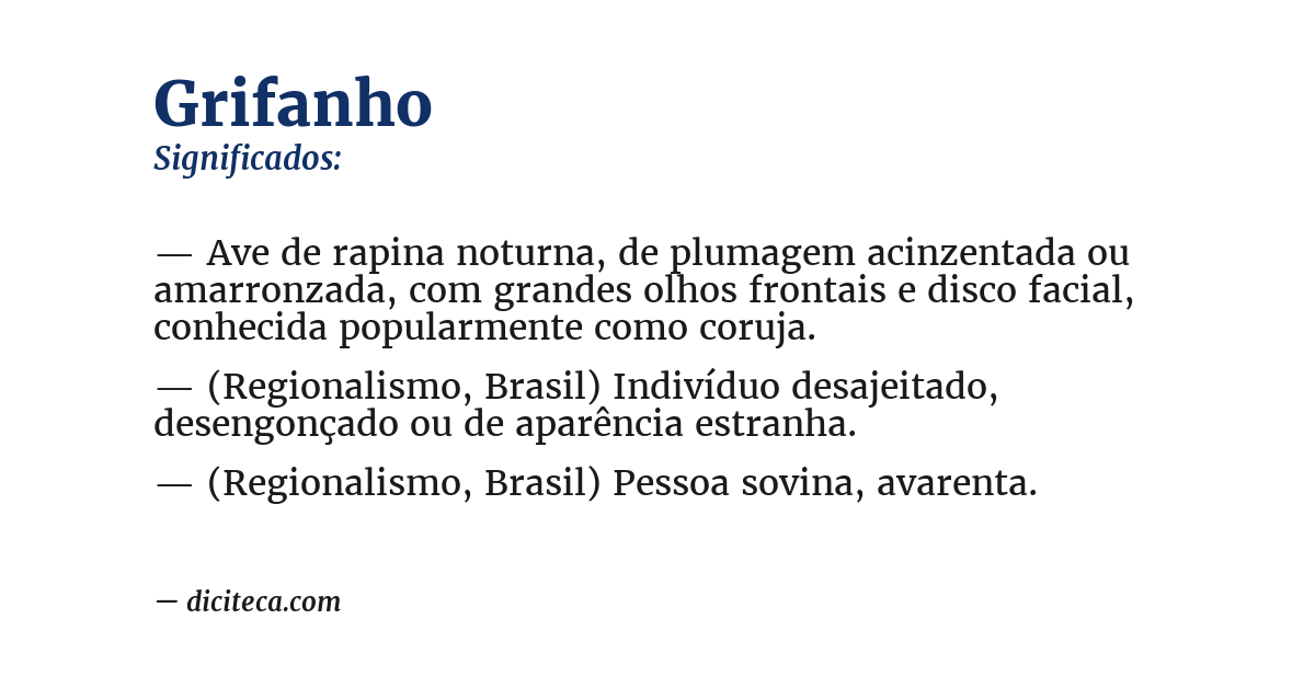 Significado de grifanho