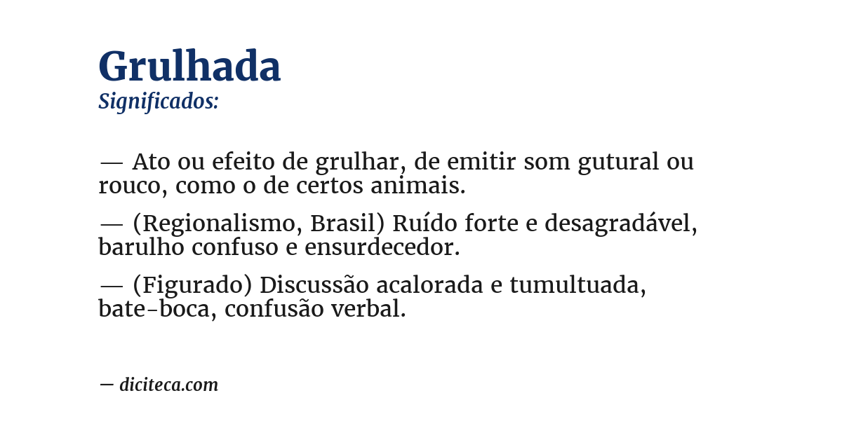 Significado de grulhada
