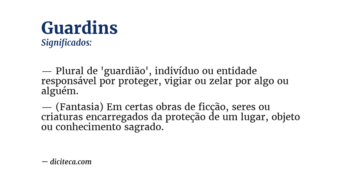 Significado de guardins