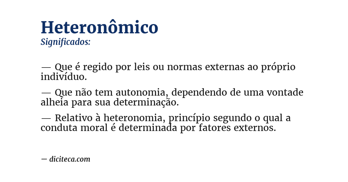 Significado de heteronômico
