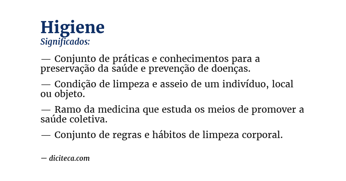 Significado de higiene
