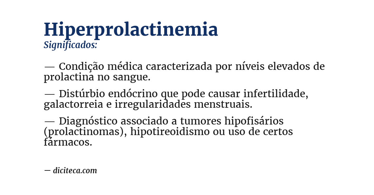 Significado de hiperprolactinemia