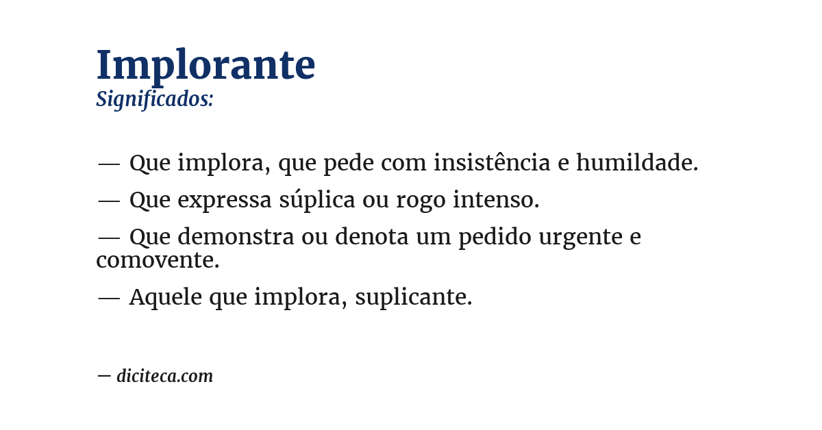 Significado de implorante