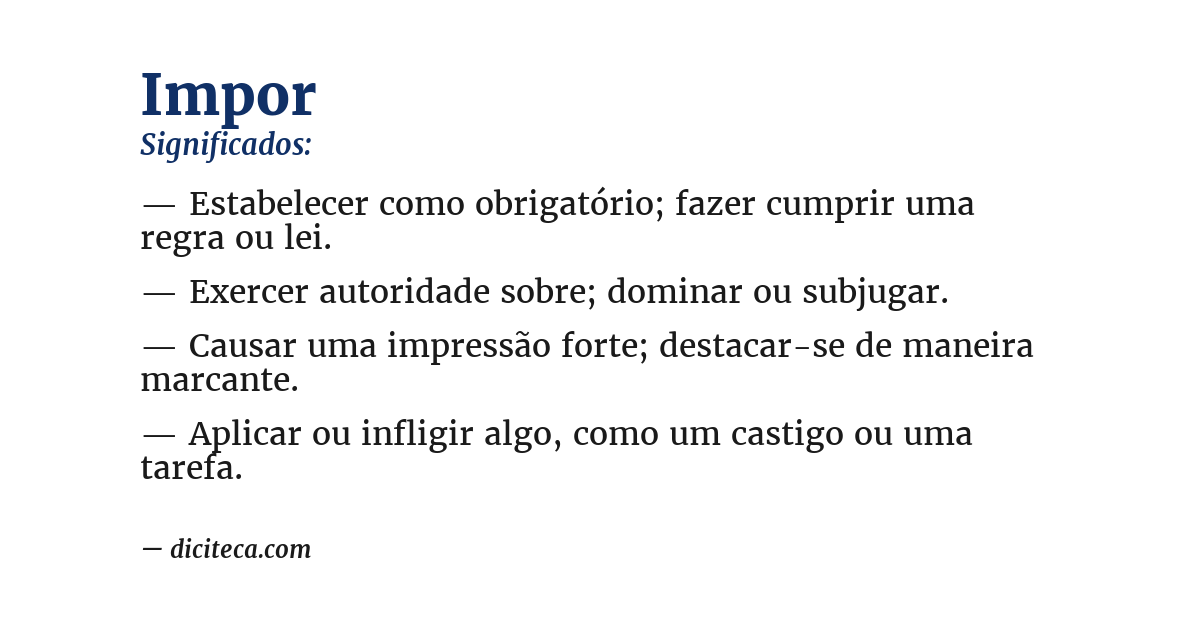 Significado de impor