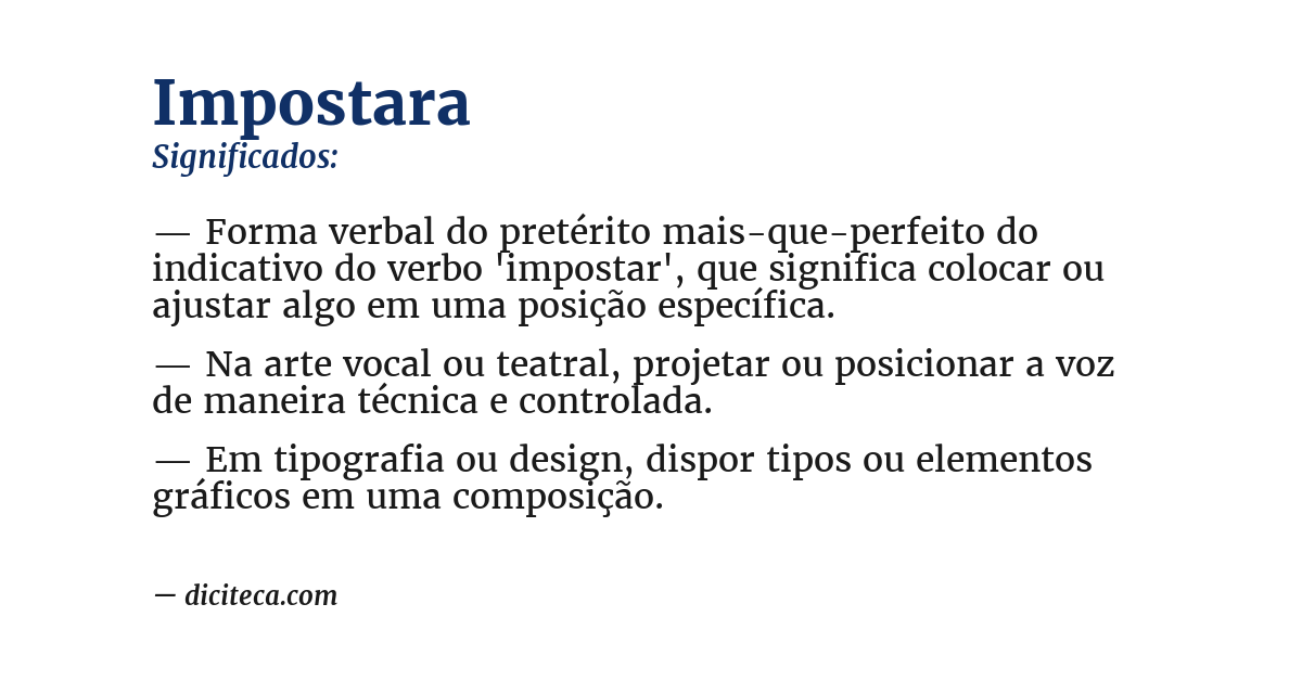 Significado de impostara