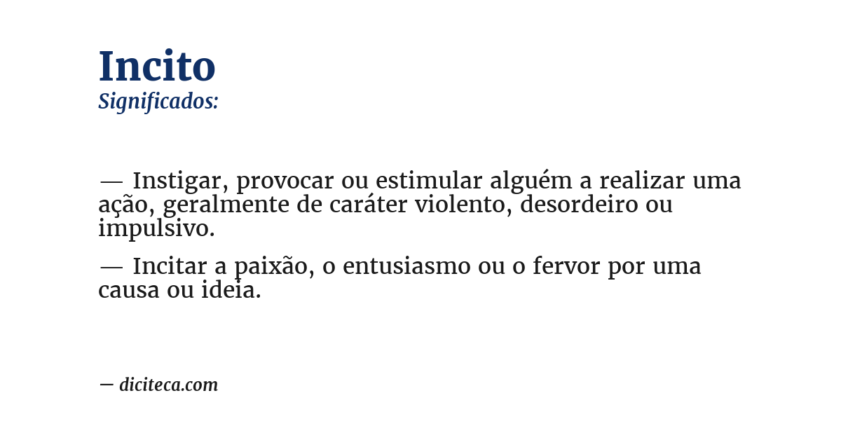 Significado de incito