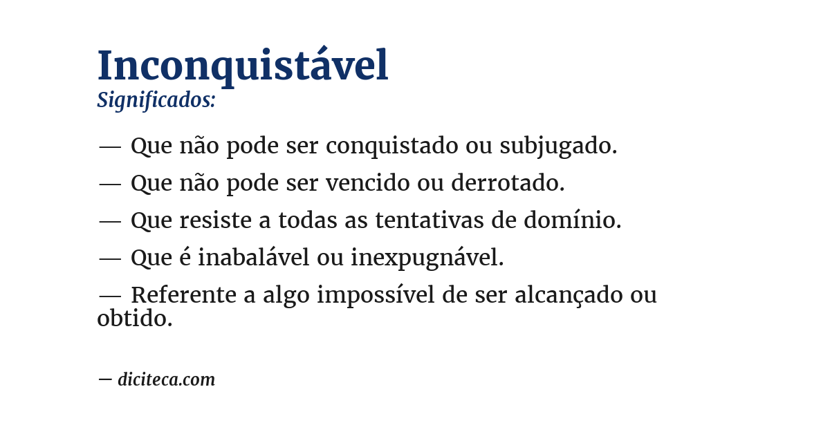 Significado de inconquistável