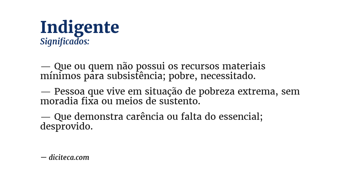 Significado de indigente