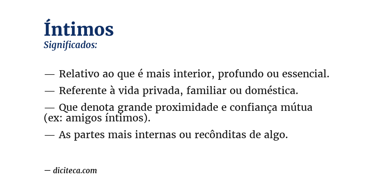 Significado de íntimos
