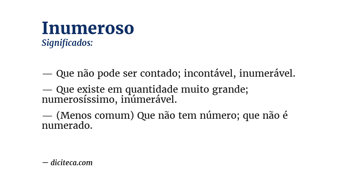Significado de inumeroso