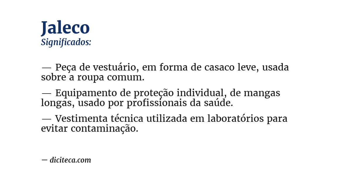 Significado de jaleco