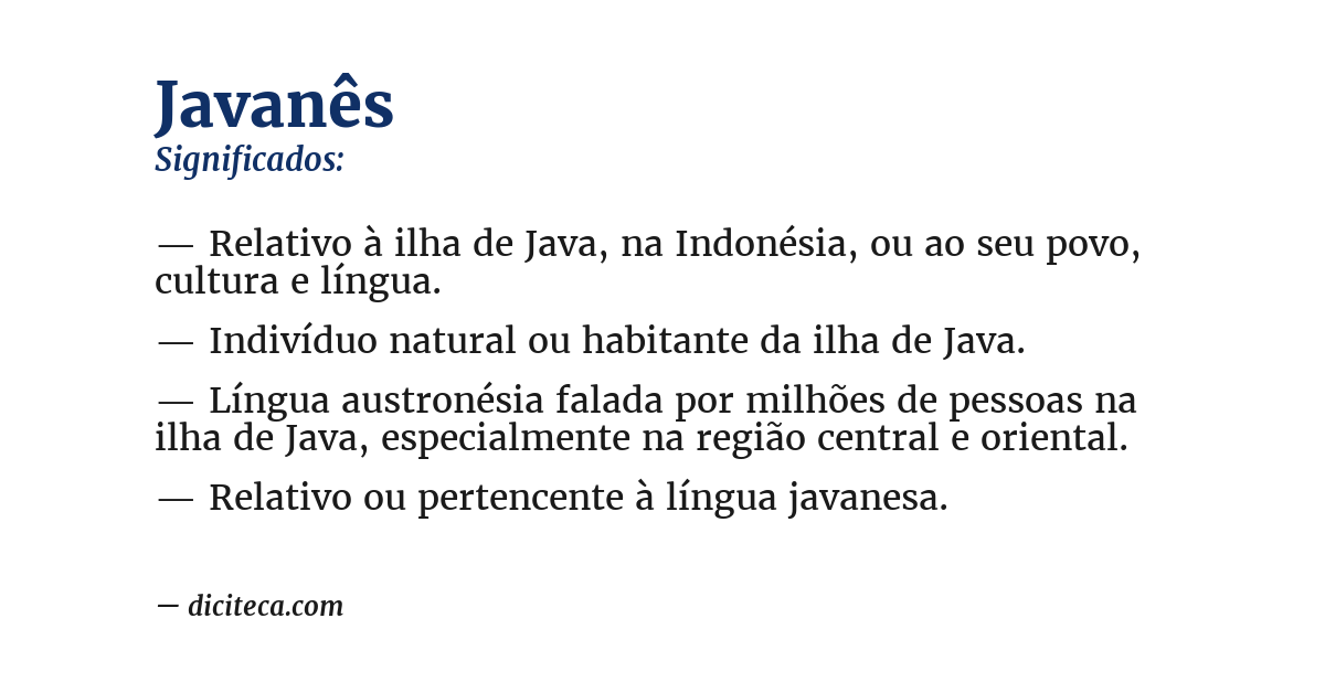 Significado de javanês