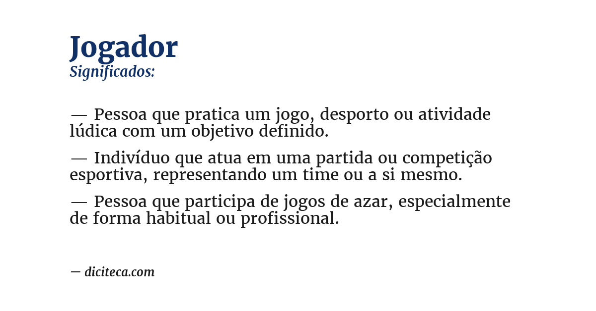 Significado de jogador