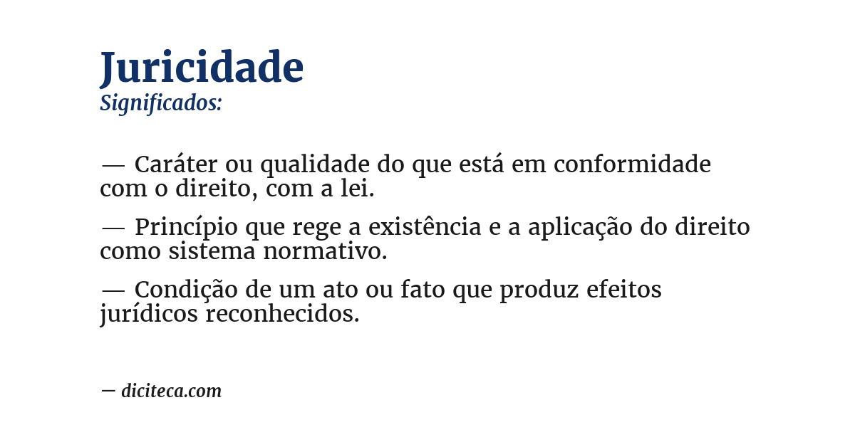 Significado de juricidade