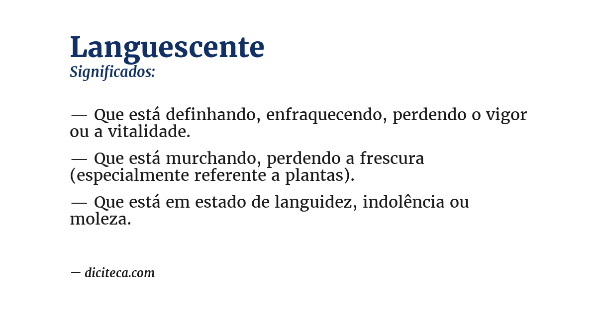 Significado de languescente