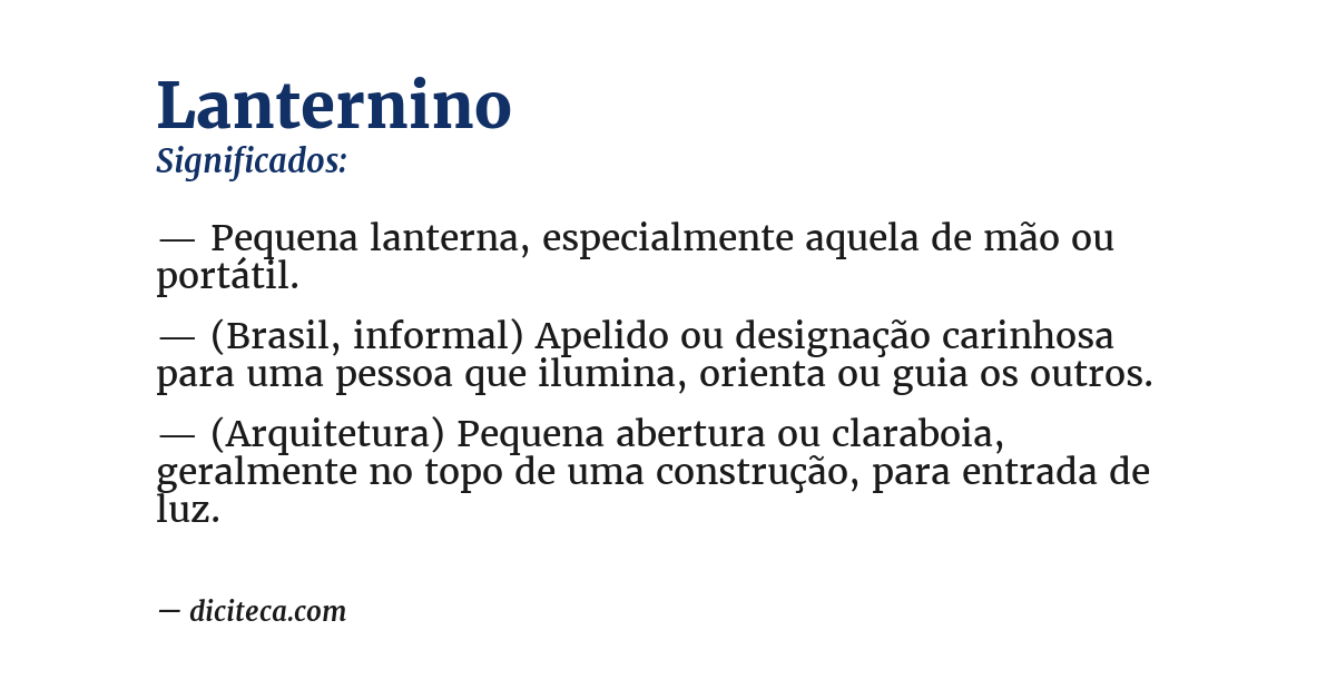 Significado de lanternino